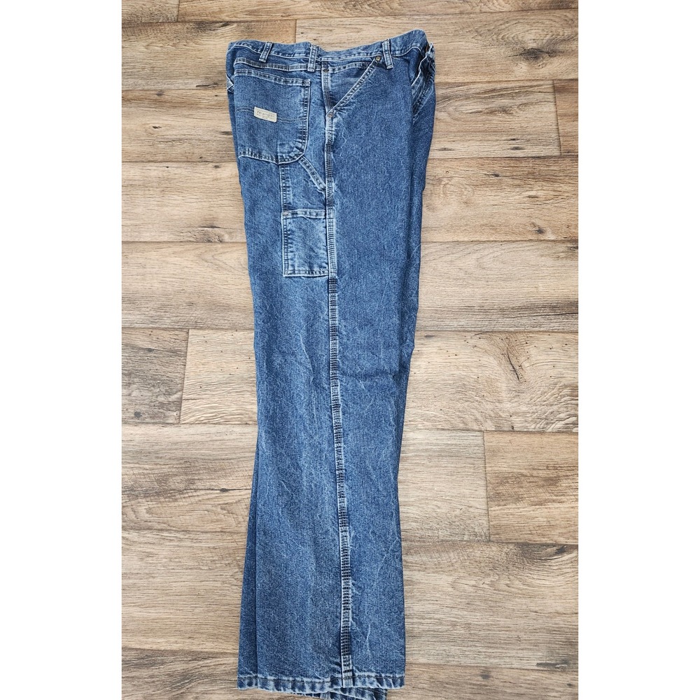 Wrangler Mens Carpenter Jeans 34x34 Medium Wash Denim Utility Pants 94LSWDV